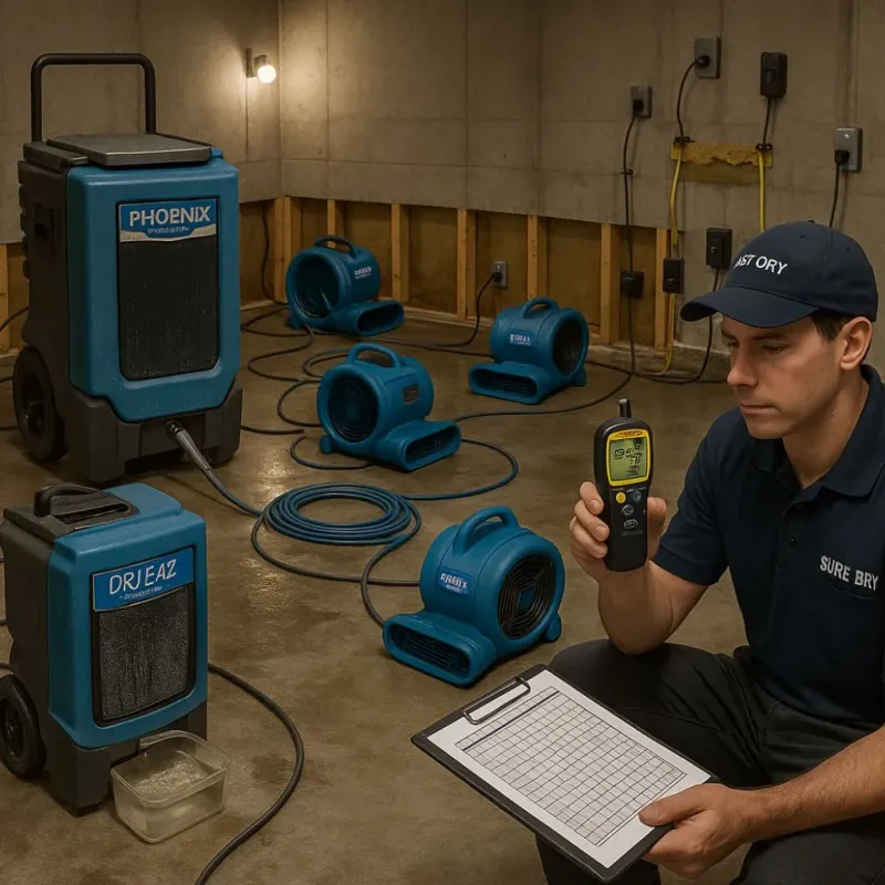 Structural Drying and Dehumidification process in Springfield, FL